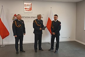 Uroczyste pożegnanie strażaka. Artur Narloch zakończył służbę w KP PSP