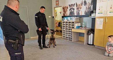 Policyjny pies odwiedził przedszkole. Była możliwość wejścia do radiowozu