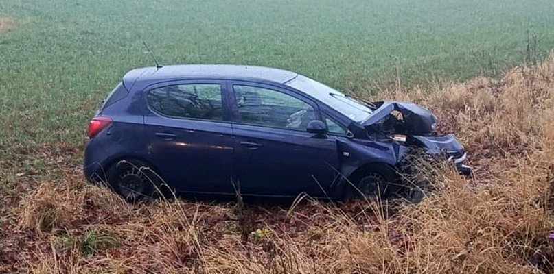 Dwie osoby ranne w wypadku na DW 201 przed miejscowością Bińcze - 6981